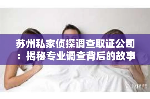 苏州私家侦探调查取证公司：揭秘专业调查背后的故事