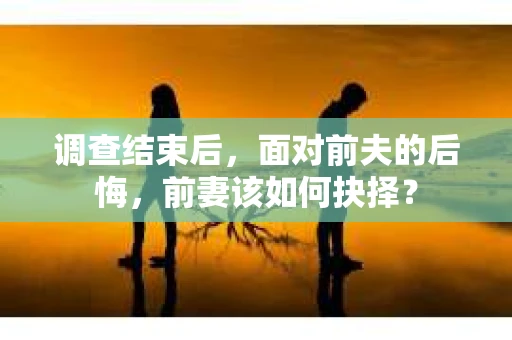 调查结束后，面对前夫的后悔，前妻该如何抉择？