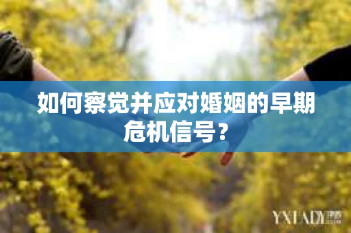 如何察觉并应对婚姻的早期危机信号？