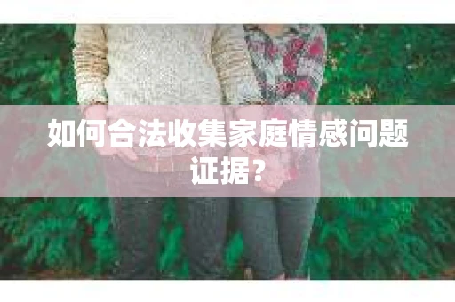 如何合法收集家庭情感问题证据？